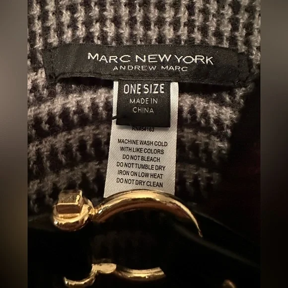 Marc New York Plaid Cape Poncho Sweater - Picture 4 of 4